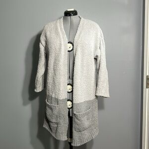 Thread & supply sweater cardigan tan cozy fuzzy